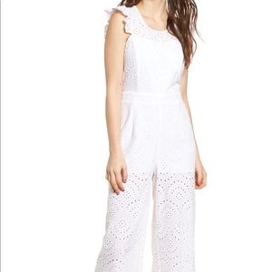 Leith white eyelet jumpsuit